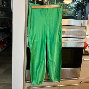 Green silk pant